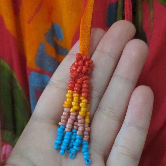 Farm Rio Mixed Fruit Ocean Tiered Midi Dress - Picture 4 of 11